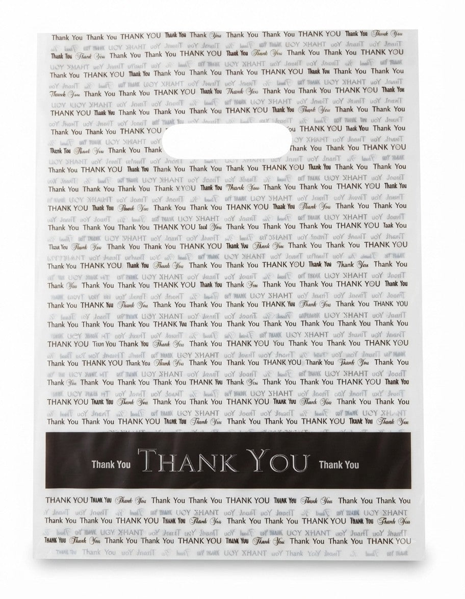 9 x 12 "Thank You" Die Cut Handle Bags 1000/cs