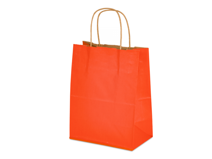 8 x 4.75 x 10.5" Colored Paper Shopping Bags 100/cs