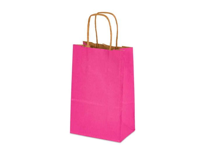5.25 x 3.5 x 8.25 Colored Paper Shopping Bags 250/cs