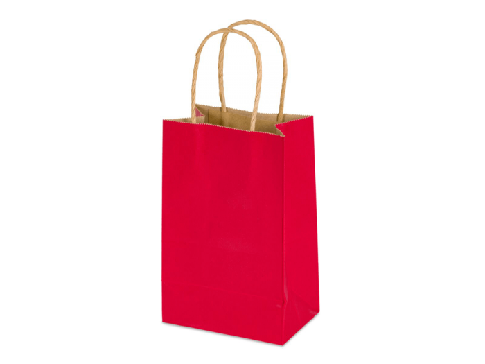 5.25 x 3.5 x 8.25 Colored Paper Shopping Bags 250/cs