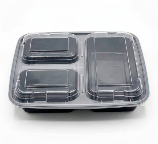 32oz To-Go Container with lids 150/cs (3 Compartments)