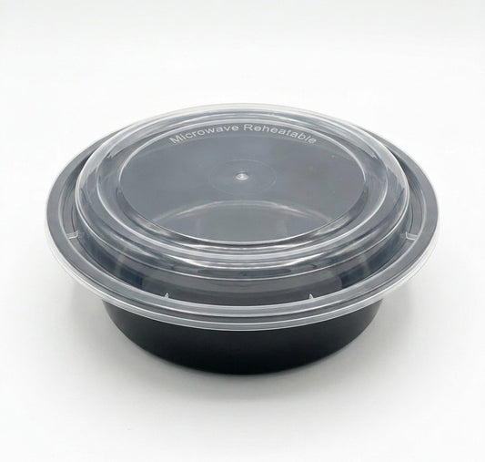 32oz Round To-Go Container with lids 150/cs