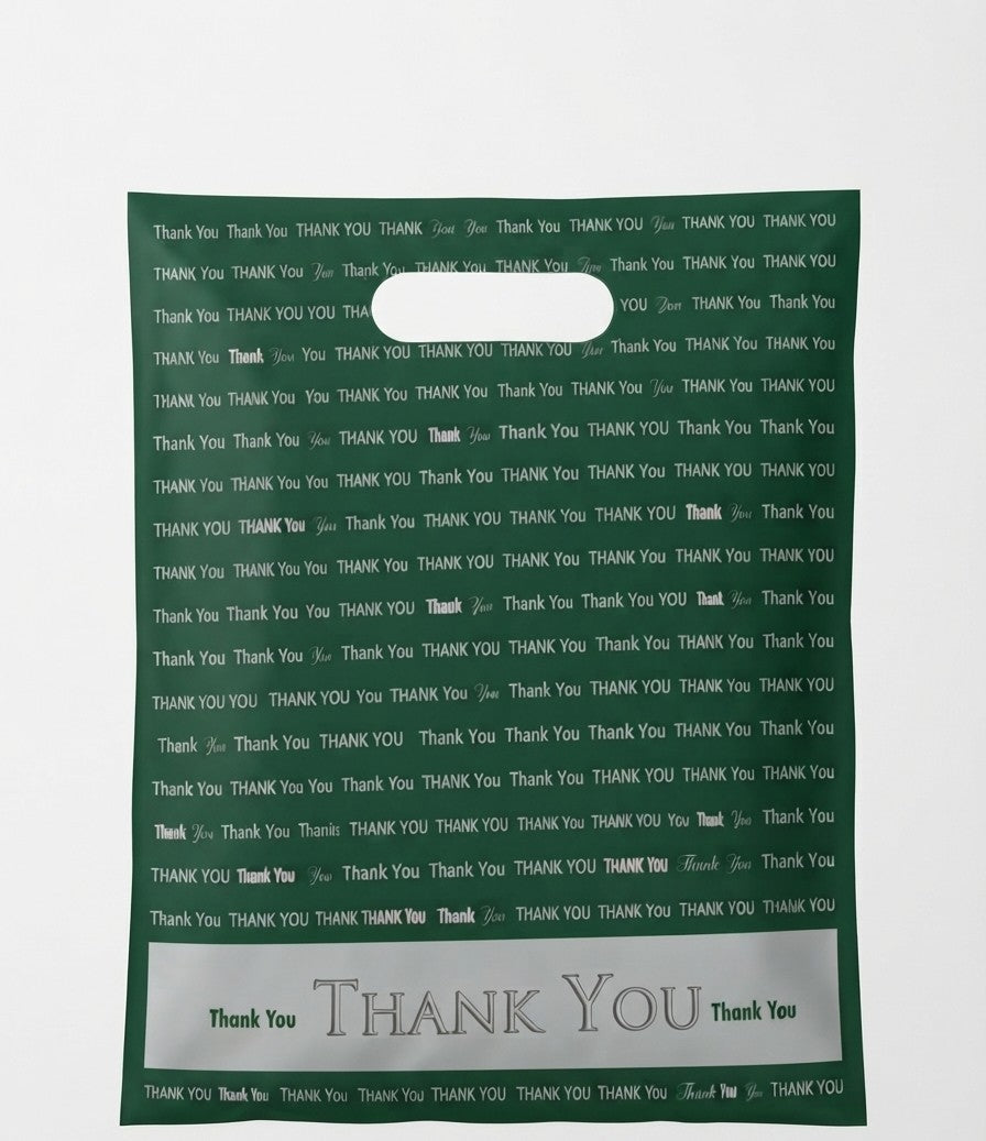 9 x 12 "Thank You" Die Cut Handle Bags 1000/cs