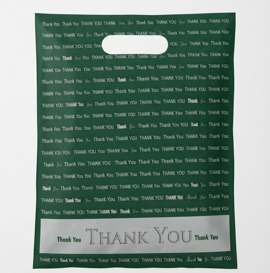 9 x 12 "Thank You" Die Cut Handle Bags 1000/cs