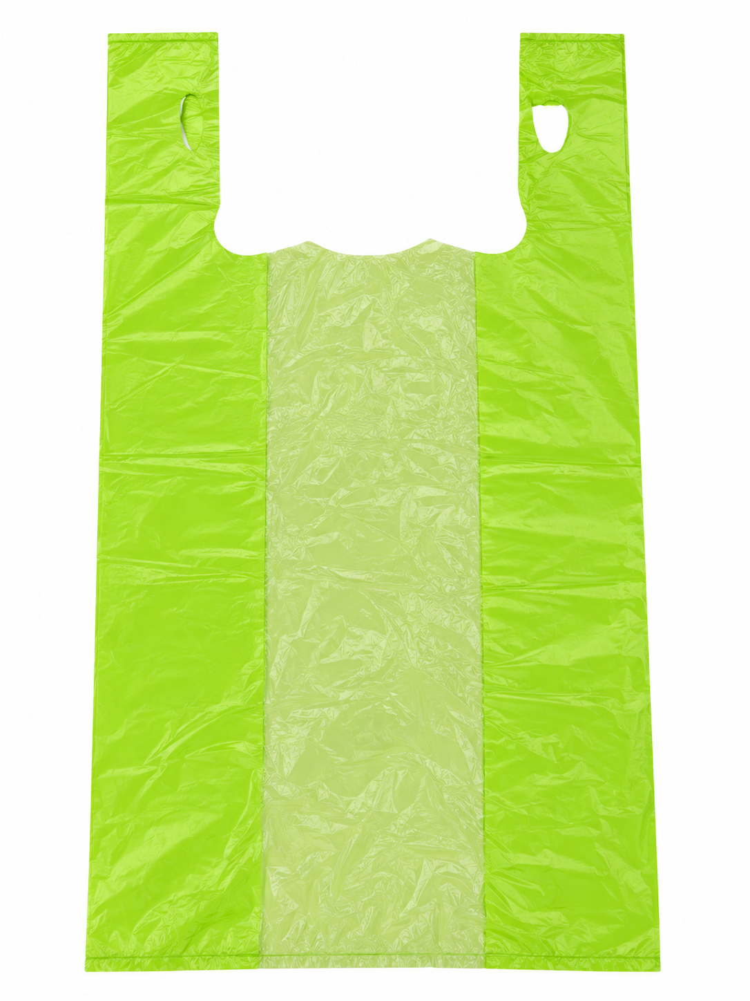 11 x 6.5 x 21" T-Shirt Bags Large Lime 13 Micron