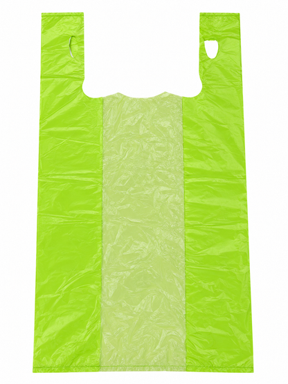 11 x 6.5 x 21" T-Shirt Bags Large Lime 13 Micron