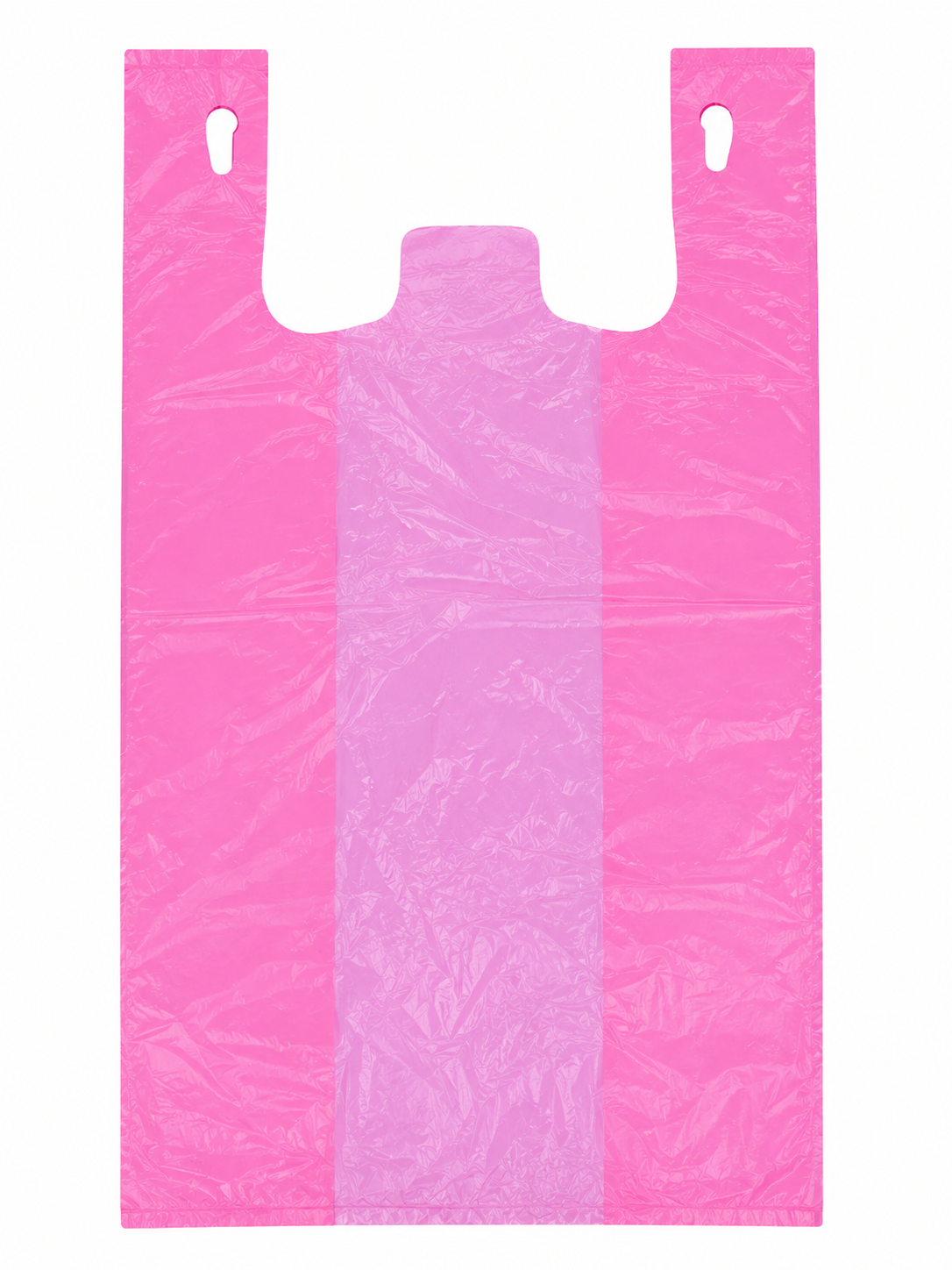 11 x 6.5 x 21" T-Shirt Bags Large Pink 13 Micron