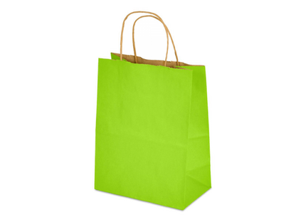 8 x 4.75 x 10.5" Colored Paper Shopping Bags 100/cs