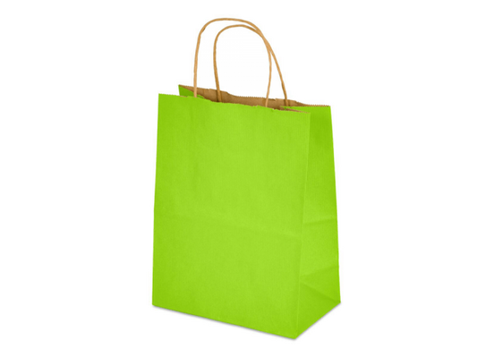 8 x 4.75 x 10.5" Colored Paper Shopping Bags 100/cs