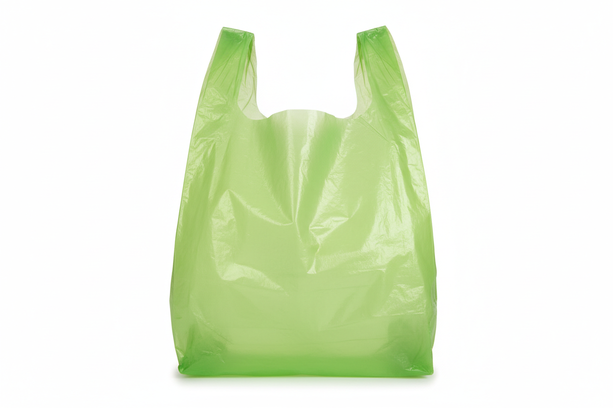 11 x 6.5 x 21" T-Shirt Bags Large Lime 13 Micron