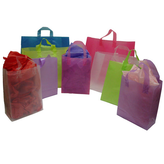 12 x 15" 3 Mil Frosted Die Cut Handle Bags 500/cs