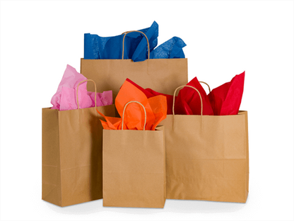 5.5 x 3.25 x 8.25" Natural Kraft Paper Bags 250/cs