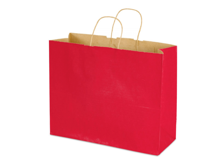 16 x 6 x 12" Colored Paper Shopping Bags 100/cs