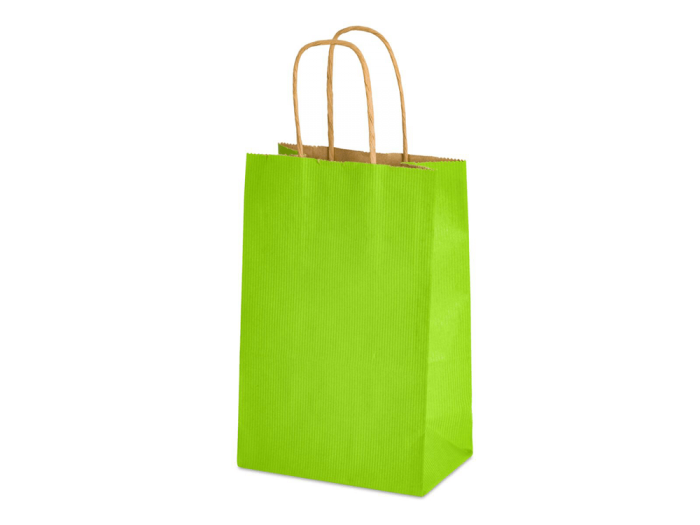 5.25 x 3.5 x 8.25 Colored Paper Shopping Bags 250/cs