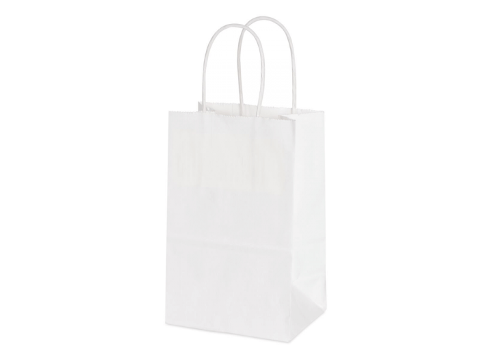10 x 5 x 13" White Paper Shopping Bags 250/cs