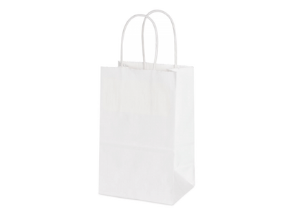 10 x 5 x 13" White Paper Shopping Bags 250/cs