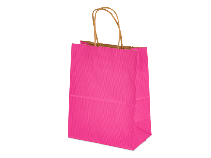 8 x 4.75 x 10.5" Colored Paper Shopping Bags 100/cs
