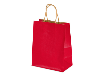 8 x 4.75 x 10.5" Colored Paper Shopping Bags 100/cs