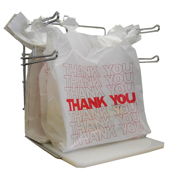 11 x 6.5 x 21" T-Shirt Bags Large "Thank You" White 13 Micron