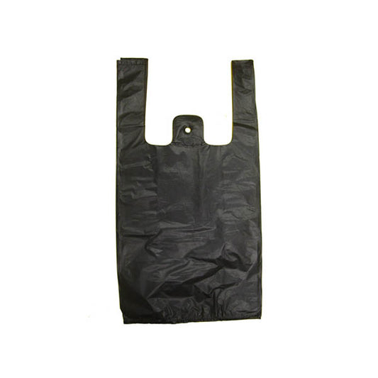 8 x 4 x 16" T-Shirt Bags Small Black 16 Micron