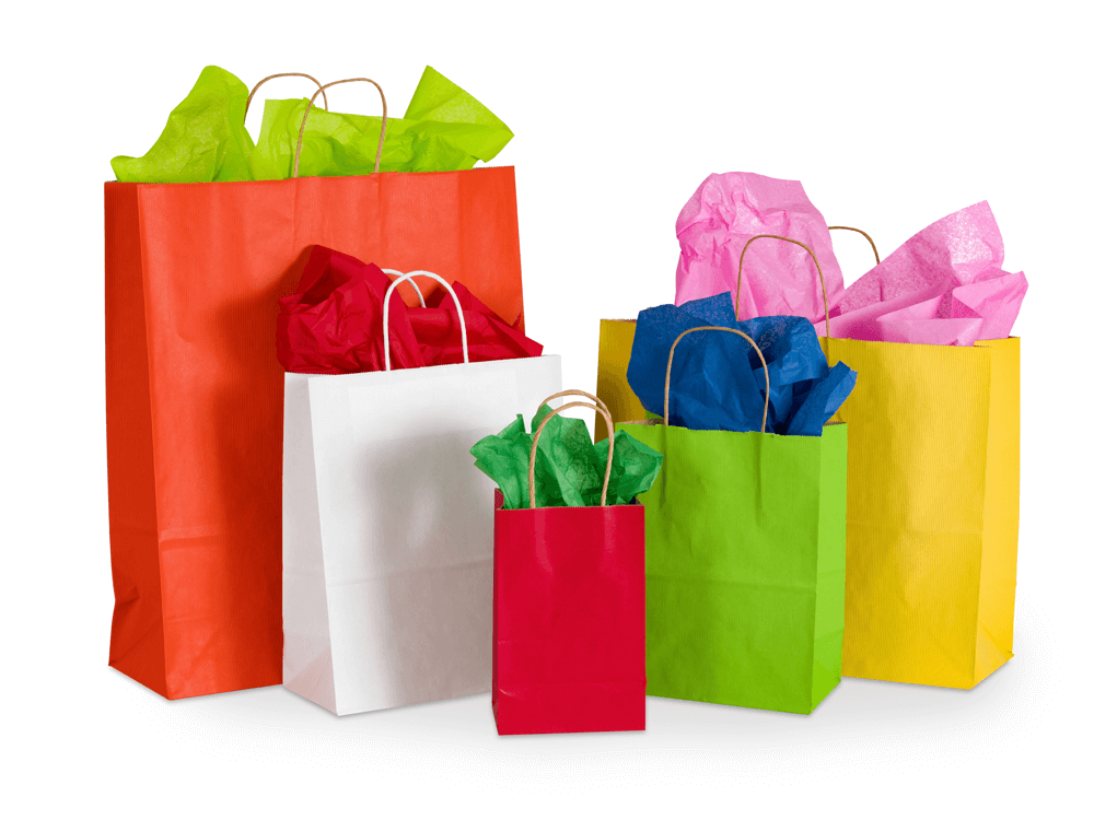 16 x 6 x 12 Colored Paper Shopping Bags 100/cs